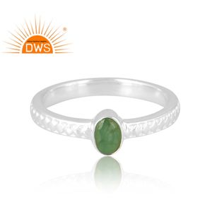 แหวนพลอยมรกตธรรมชาติสำหรับผู้หญิงของขวัญ - Product Image 3