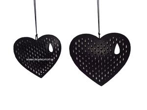 Corazón de grabado con estrella y corazón Adorno colgante de pared de Navidad para la casa para decorar la ocasión navideña - Product Image 6