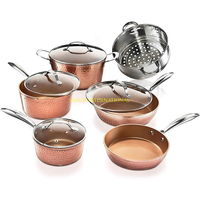 Set Peralatan Masak Stainless Steel Premium Gagang Emas Multifungsi Aman untuk Oven Aman untuk Mesin Cuci Piring Cocok untuk Induksi Panci Wajan Panci Saus