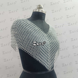 Stylish Medieval Cosplay <b>Costume</b> Top Bra Unique Metal Model Chainmail Collar with Aluminum Butted <b>Ring</b> Neck Piece for Ren Fairs - Product Image 3