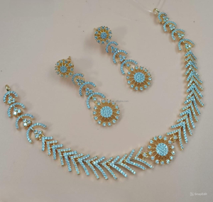 Classic American Diamond Bridal Jewelry <b>Set</b> Two-Piece <b>Necklace</b> <b>and</b> <b>Earrings</b> for Wedding Fashionable Classic Style - Product Image 1