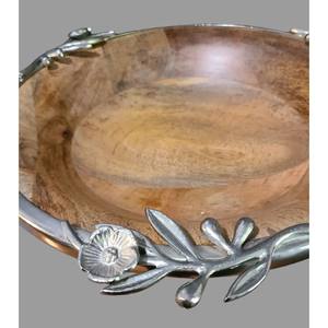 Bois Vintage avec décoration de table en métal bols de service plat design moderne meilleure qualité - Product Image 6