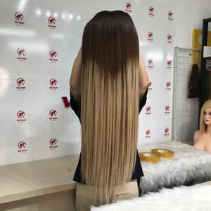 Peluca recta de Color degradado, peluca ondulada de pelo crudo vietnamita, peluca Frontal de encaje HD, extensión de pelo crudo, venta completa de Vietnam, vendedor de cabello - Product Image 2