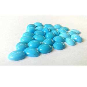 Arizona-Mined Natural Blue Sleeping Beauty Turquoise Cabochons Pierres précieuses en vrac en taille ovale 3x4mm à 8x10mm Tailles pour bijoux - Product Image 1