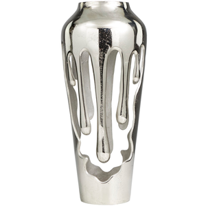 Décoration d'intérieur de luxe Vase à fleurs en aluminium Vase argenté unique pour salon Table à manger Mariage Anniversaire Pâques - Product Image 4