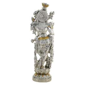 Estatua de Krishna con Acabado Antiguo Tradicional, Mejora la Serenidad, la Devoción y la Energía Positiva en el Hogar, de Proveedor Indio - Product Image 5