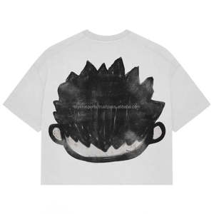 Personalizado EE. UU. Peso Pesado Algodón Hombres Boxy Fit Camiseta Oversize Recortada Corto Sólido O-cuello DE LA Pantalla Imprimir Boxy Camisetas - Product Image 4