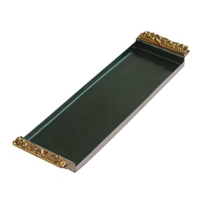 Bandeja decorativa hecha a mano Bandeja de metal para servir desayuno de uso multiusos Bandeja para servir de acabado de la mejor calidad - Product Image 1