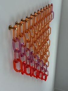 ห่วงโซ่เรซินใสขนาดใหญ่สีสันสดใสสำหรับตกแต่งแขวนผนังโครงการ DIY อุปกรณ์แบ่งห้องและม่าน