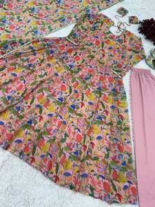 ชุดคลุม anarkali สำหรับทำงานพิมพ์ลายผ้าจอร์เจียสังเคราะห์ออกแบบล่าสุด - Product Image 5