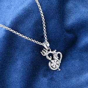 Compre Collares con Colgantes de Plata de Ley 925 para Hombres y Niños, Diseño Geométrico de Copo de Nieve, Rodio, Circonita, Diamante, Perla, Oro Rosa - Product Image 2