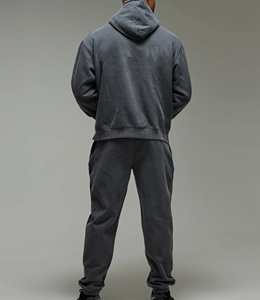 Nouveau arrivé 2025 100% coton sweat à capuche et pantalon de survêtement ensemble pour survêtement homme imprimé personnalisé à épaules tombantes surdimensionnées - Product Image 3