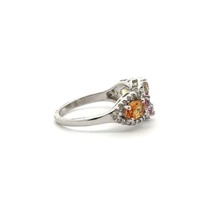 Stylish Trendy Custom Designed 925 <b>Sterling</b> <b>Silver</b> Multi-Gemstone <b>Ring</b> <b>Set</b> Rhodium Plated Prong Setting Fine Wholesale Jewelry - Product Image 3