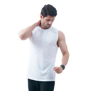 New Arrival Durable <b>Mens</b> Workout Tank Top Quick-Dry Sleeveless Athletic Tee in White Color for Gym CrossFit and Outdoor Exercise - Product Image 5