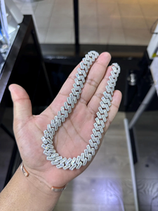 20mm Moissanite Cuban Link <b>Chain</b> <b>925</b> <b>Sterling</b> <b>Silver</b> Custom Length - Product Image 2