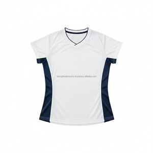 ชุดยูนิฟอร์มแบดมินตันผู้หญิงแบบสั่งทำ OEM ชุดเสื้อผ้าแบดมินตันมืออาชีพสำหรับสุภาพสตรี เสื้อคอวีระบายอากาศได้ดี - Product Image 4