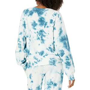 Personnalisé Tie & Die Vintage Femmes Français Terry Baggy Surdimensionné Logo Pull En Relief cravate die Crewneck Broderie Sweat - Product Image 3