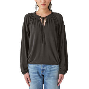 Lucky Brand Blouson Casual da Donna Stile Vintage Effetto Smerigliato Nero Jet Taglie dalla XS alla XL in Chiffon e Tessuto Lavorato a Maglia - Product Image 1