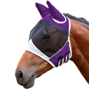 Equipo transpirable para el cuidado del caballo con protección para las orejas Máscara de mosca de caballo de malla - Product Image 2