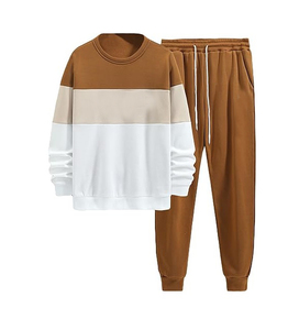 ชุดวอร์มลำลองคอวีผ้าฝ้ายฟลีซหลากสีพิมพ์โลโก้ตามสั่งสำหรับผู้ชายและผู้หญิง - Product Image 1