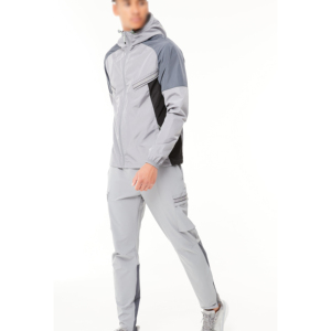 Venta al por mayor Logo Impermeable Ligero Poliéster Nylon Cortavientos Hombres Trajes de chándal al aire libre Contraste de color Windbreaker Set Hombres - Product Image 2