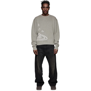 Pull en tricot pour homme sur mesure OEM ODM, tricot en coton, pull jacquard, fabricant de pulls, col rond, manches longues, pull en tricot pour homme - Product Image 2