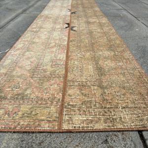 1.7x6.4 ft Vintage Rug, Turkish <b>Runner</b> Rug, Brown <b>Red</b> Animal Print Rug - Product Image 5