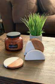 Ensemble de sous-verres de tasses à thé en pierre naturelle de Noël personnalisé tapis rond en bois de bambou pour mariages et événements - Product Image 3