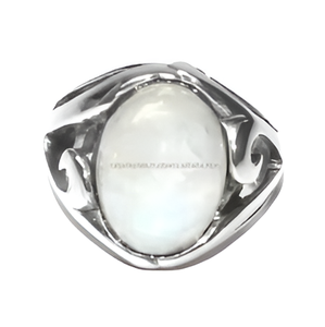 Arco Iris piedra lunar 925 plata esterlina anillo de lujo hecho a mano hermoso diseño para boda y fiesta estilo romántico - Product Image 5