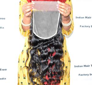 De India hizo el lanzamiento del producto 20 "-inch 1 Cierre 7*7 Ondulado precio al por mayor sin procesar Indian Temple cabello humano para Disponible - Product Image 5