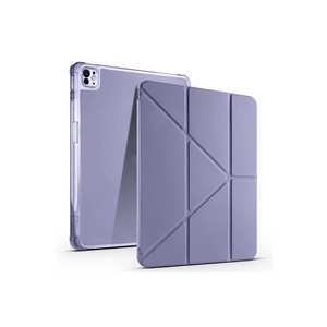 Étui pliable en trois parties en TPU+PU pour iPad Air 13/12.9 violet avec support pour stylet et protection certifiée ROHS - Product Image 1