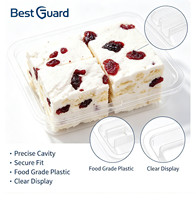 Emballage en blister transparent en PET recyclable jetable personnalisé pour macarons et pâtisseries