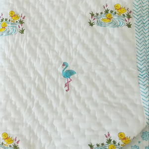 Manta de bebé de algodón puro con puntadas juguetonas hechas a mano, edredón sin tóxicos para todas las estaciones/Manta de invierno para bebés de 0 a 5 años - Product Image 1