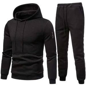 Couleur personnalisée hommes survêtements manches longues pas cher prix coton polaire décontracté vierge vêtements d'hiver 2 pièces nouveau style hommes survêtements - Product Image 5