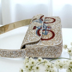 Bolso Baguette Informal Personalizado, Hecho a Mano en India, con Cuentas de Vidrio Multicolores, Certificado por MS Handicraft - Product Image 6