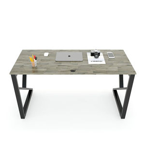 SFKC001-Minimalist Style <b>Simple</b> Wooden Rubberwood <b>Desk</b> with K-Charm Iron Legs - Product Image 3