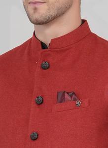 Hot Sale Mens Rust Color <b>Waist</b> <b>Coat</b> Luxury Fabric Sleeveless Formal Vest for Groom Wedding and Special Occasions for Sale - Product Image 3