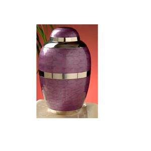 Urne en métal en aluminium faite à la main pour cendres commémoratives adultes Urne de crémation multicolore pour restes humains fabriquée en Inde - Product Image 2