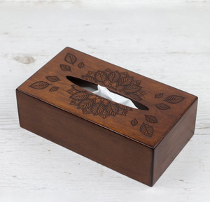 Nouvel arrivage Porte-mouchoirs en bois design décoratif avec motif artistique, parfait pour ajouter une touche sophistiquée à un usage domestique - Product Image 5