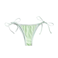 Conjunto de bikini de color sólido dorado sexy de alta calidad transpirable de 2 piezas con logotipo personalizado, trajes de baño, tangas, bragas, servicio OEM aceptado