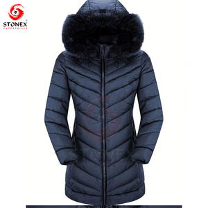 Veste matelassée pour femme, légère, coupe-vent, séchage rapide, à capuche avec fermeture éclair, logo personnalisé, service OEM pour l'hiver - Product Image 3