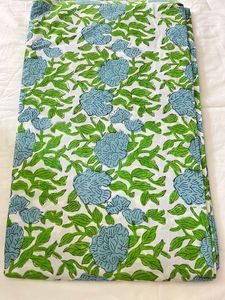 ผ้าคอตตอนออร์แกนิกสำหรับการตัดเย็บเสื้อผ้าชุดวิ่งทรงหลวมพิมพ์ลายดอกไม้สไตล์อินเดียฤดูร้อนทำด้วยมือ - Product Image 5