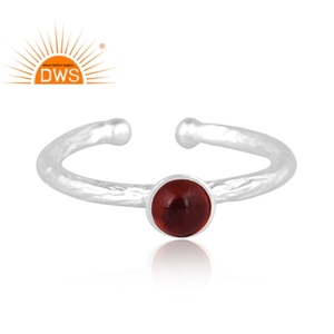 Anillo ajustable de plata de ley con granate natural, joyería personalizada de última moda para mujer, regalo para ella. - Product Image 2
