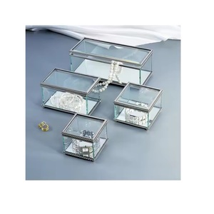 High Quality Aluminium and Bevelled Glass Jewelry <b>Box</b> Made Beautifully Hand Crafted for Home and Jewelry Decorative Storage - Product Image 1