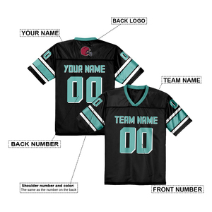 Nueva venta al por mayor Jersey Miami US Team Sport camisetas Aqua blanco naranja Unisex bordado personalizado fútbol americano Jersey - Product Image 5