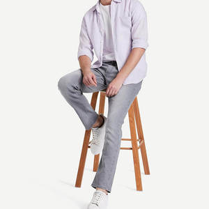 กางเกงยีนส์ผู้ชายราคาส่ง คุณภาพดี รับทำโลโก้ สไตล์ลำลอง น้ำหนักเบา สีพื้น ผ้าแคนวาสฟอกสีเข้ม - Product Image 3