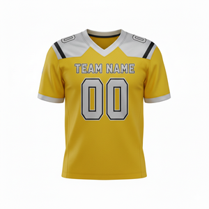 Maillots de football américain personnalisés pour adultes, manches courtes, respirants, option grande taille, 100 % polyester, col en V - Product Image 4