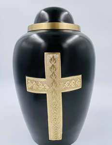 Urna de cremación con banda de latón para adultos con acabado de color Bolsa de terciopelo gratis incluida-Suministros funerarios - Product Image 5