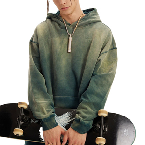 เสื้อฮู้ดผู้ชายสไตล์เท่ ทนทาน ล้างสีแบบแอซิด รุ่นใหม่ล่าสุดปี 2025  แบบยอดนิยม  สีตามต้องการของลูกค้า - Product Image 1