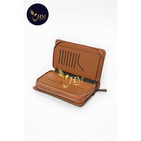 Dompet Panjang Anti Maling PU Vintage untuk Pria Senior Sederhana Multi-Fungsi
